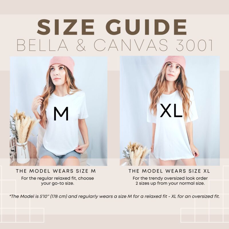 Bella Canvas 3001 Size Guide