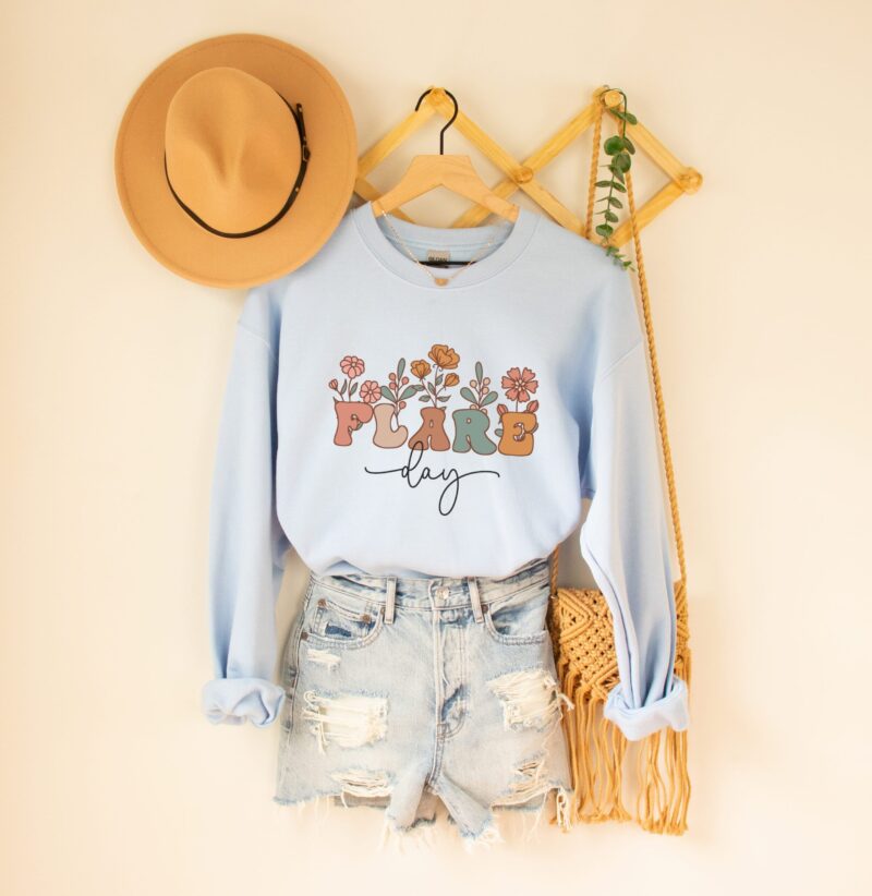 light blue sweatshirt