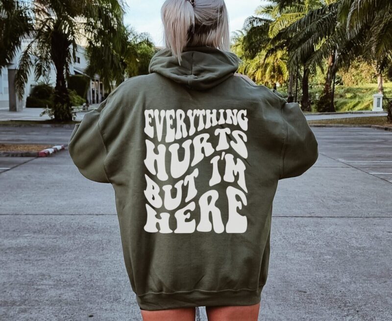 military green hoodie