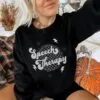 black sweatshirt