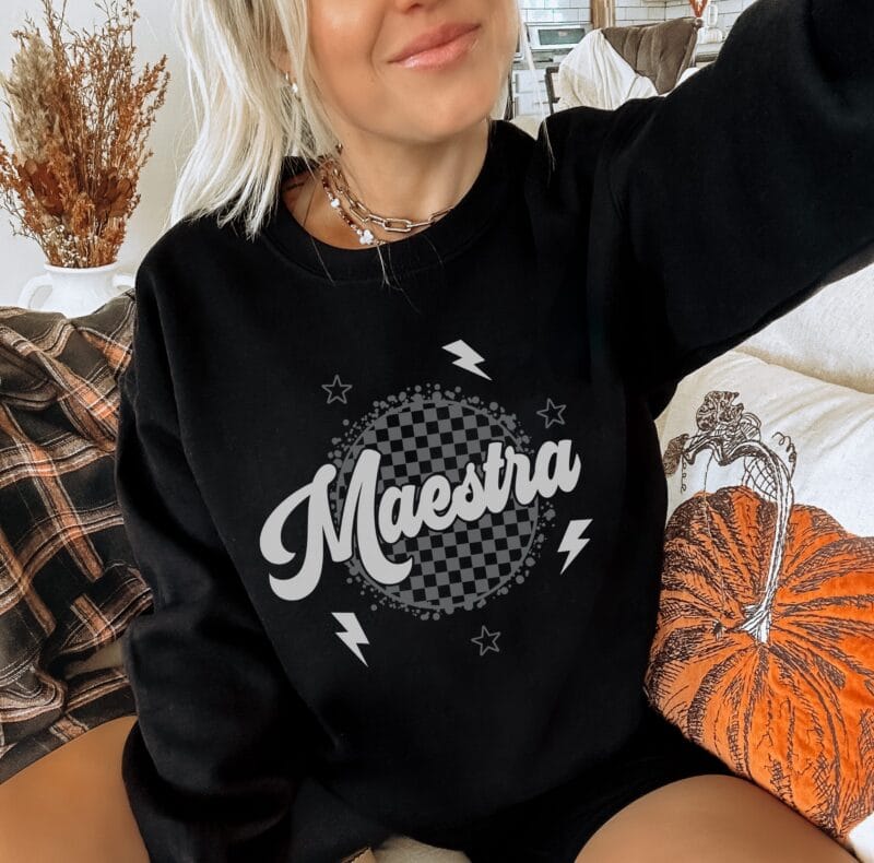 black sweatshirt