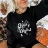 black sweatshirt