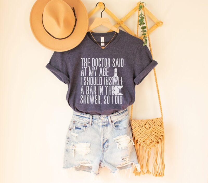 heather navy shirt