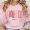 light pink sweatshirt