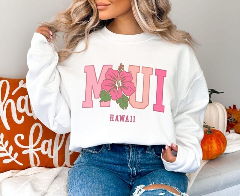 white sweatshirt