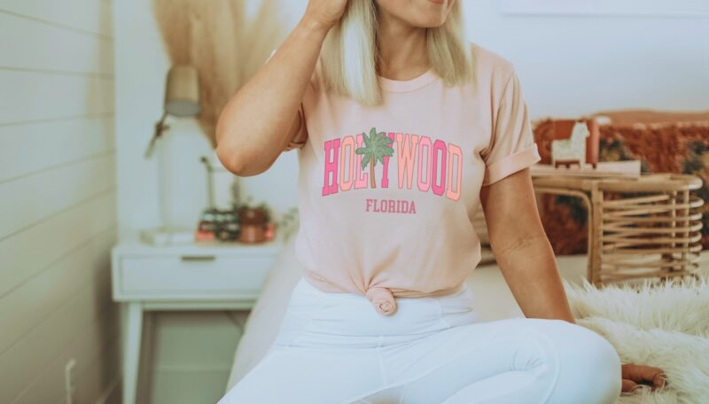 heather peach shirt