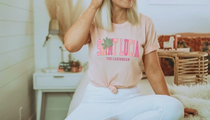 heather peach shirt