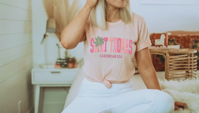 heather peach shirt