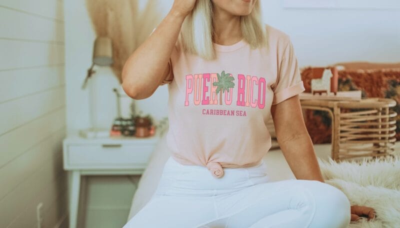 heather peach shirt