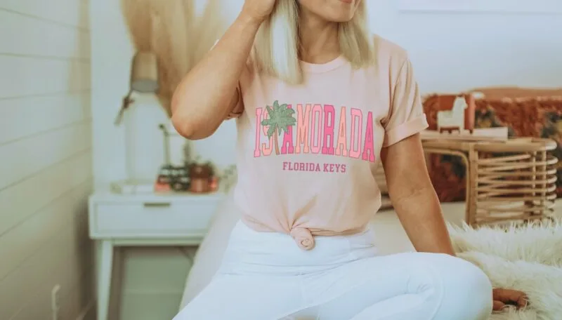 heather peach shirt