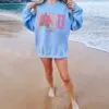 light blue sweatshirt