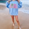 light blue sweatshirt